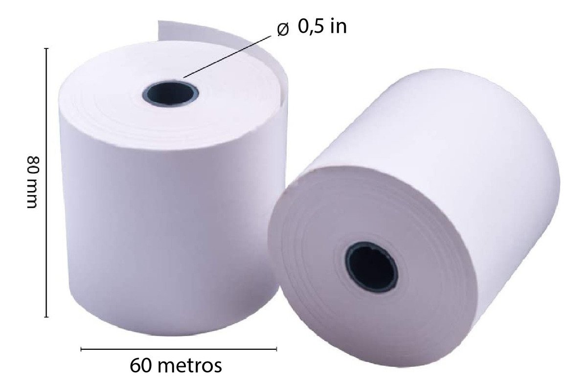 Rollos Papel Termico 80mm Impresoras Pos 60 Metros Pack X 6 - Imagen 2