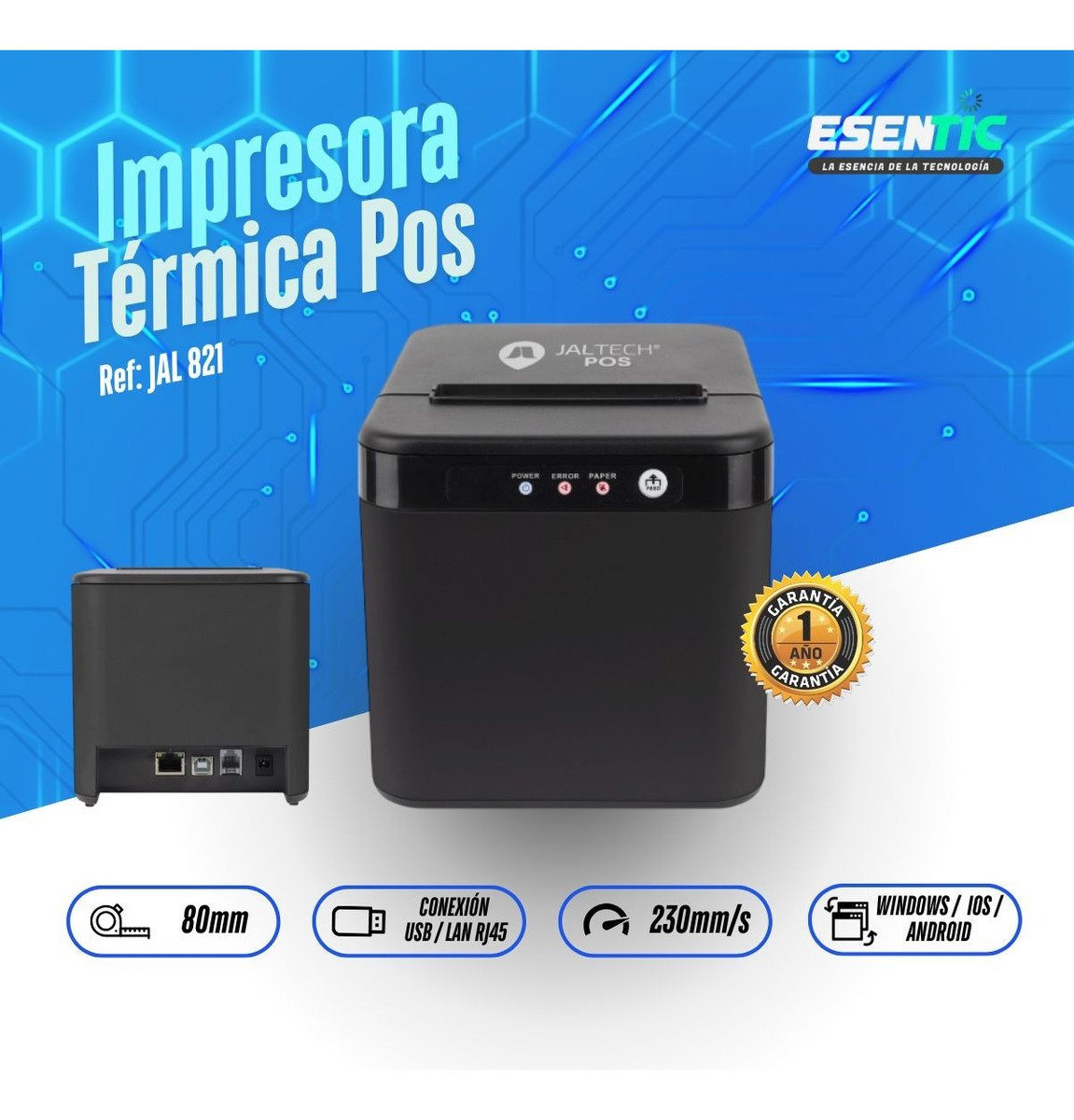 Impresora Térmica Profesional Pos 80mm Win Android, Ios - Imagen 4
