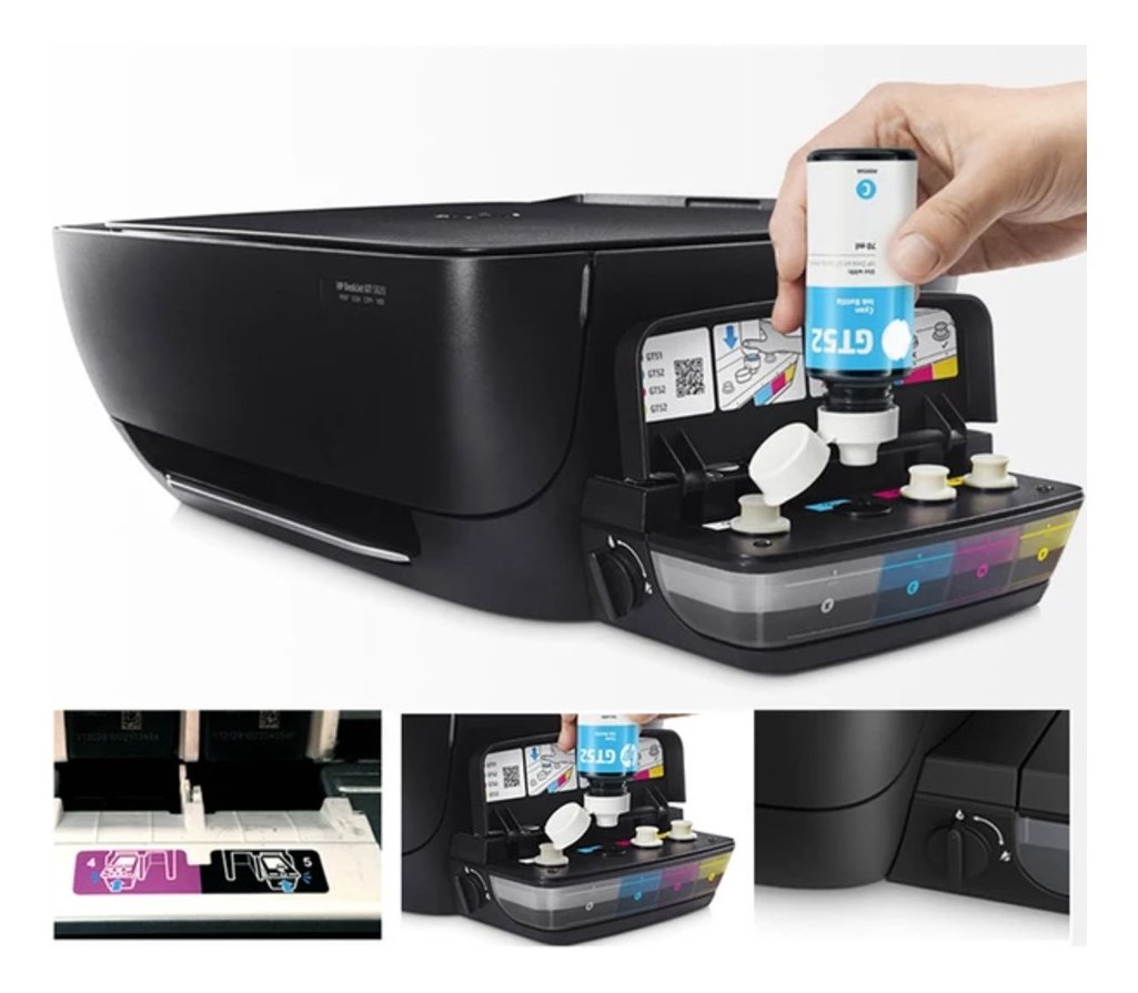 Kit X 2 Tintas Premium Para Hp Gt51 Deskjet E Inktank Negras - Imagen 2