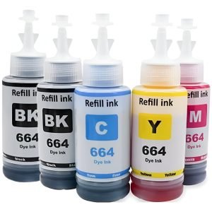 Kit X 5 Tintas Para Epson 664 L210 L395 L495 L555 L355
