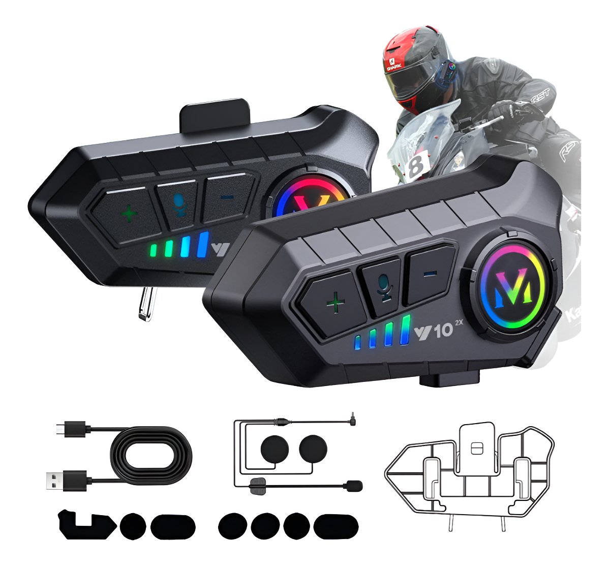 Auriculares Bluetooth Moto Y10 Micrófono Cancelación Ruido