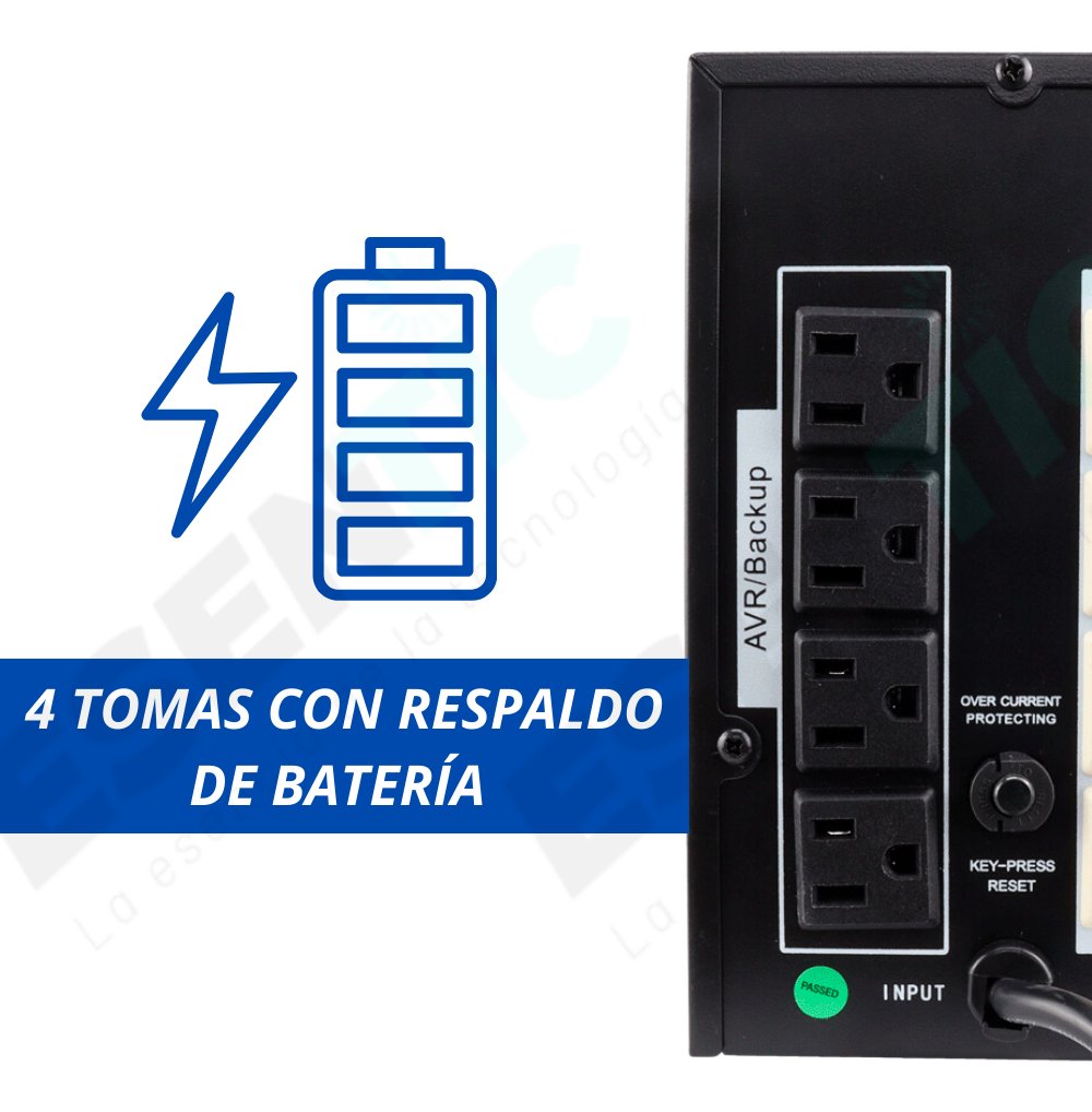 Ups Jaltech 1200va 8 Tomas Suministro De Energía De Respaldo - Imagen 4