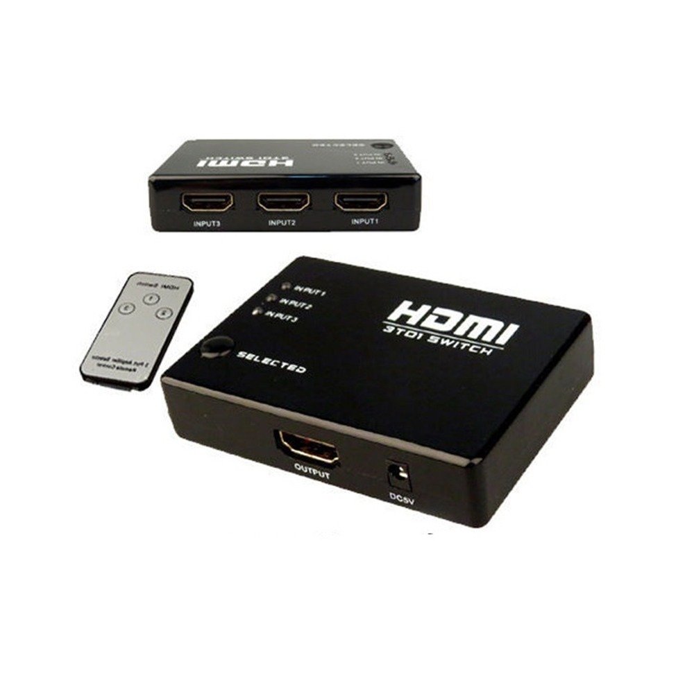 Switch Hdmi 3 X 1 Con Control Remoto (3 Entradas 1 Salida)
