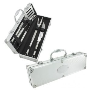 Set Bbq En  Aluminio Con Cuatro Utencilios Para Asados