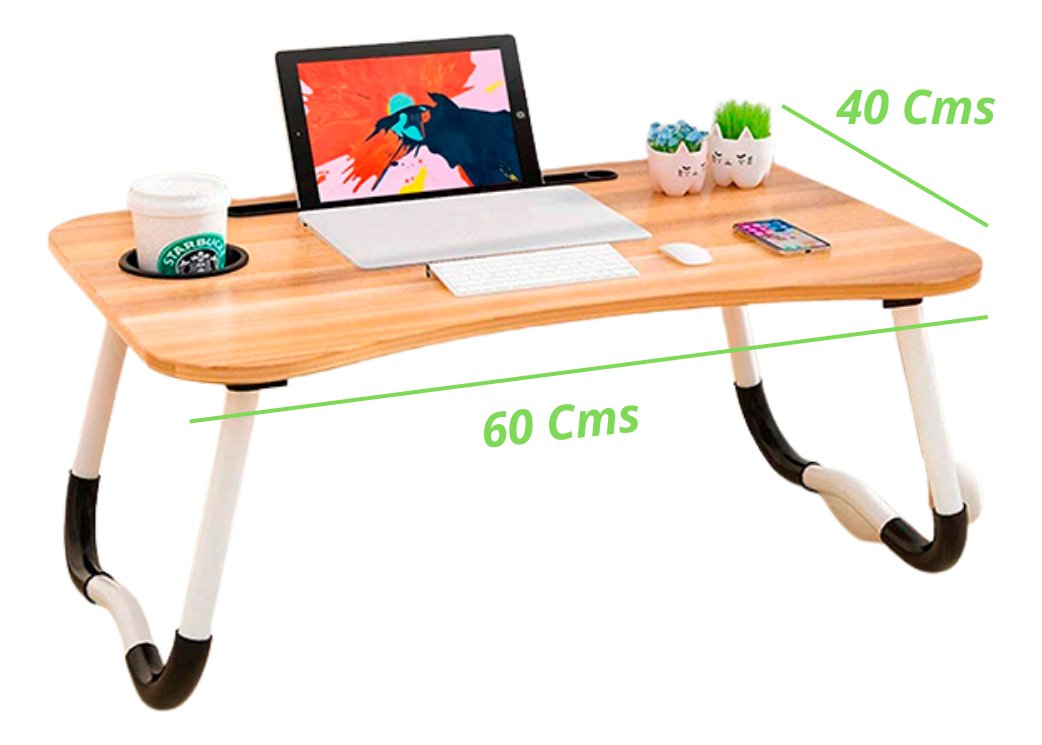 B615 Mesa Plegable 60 × 40 Cm + Holder Tablet Y Vaso - Imagen 2
