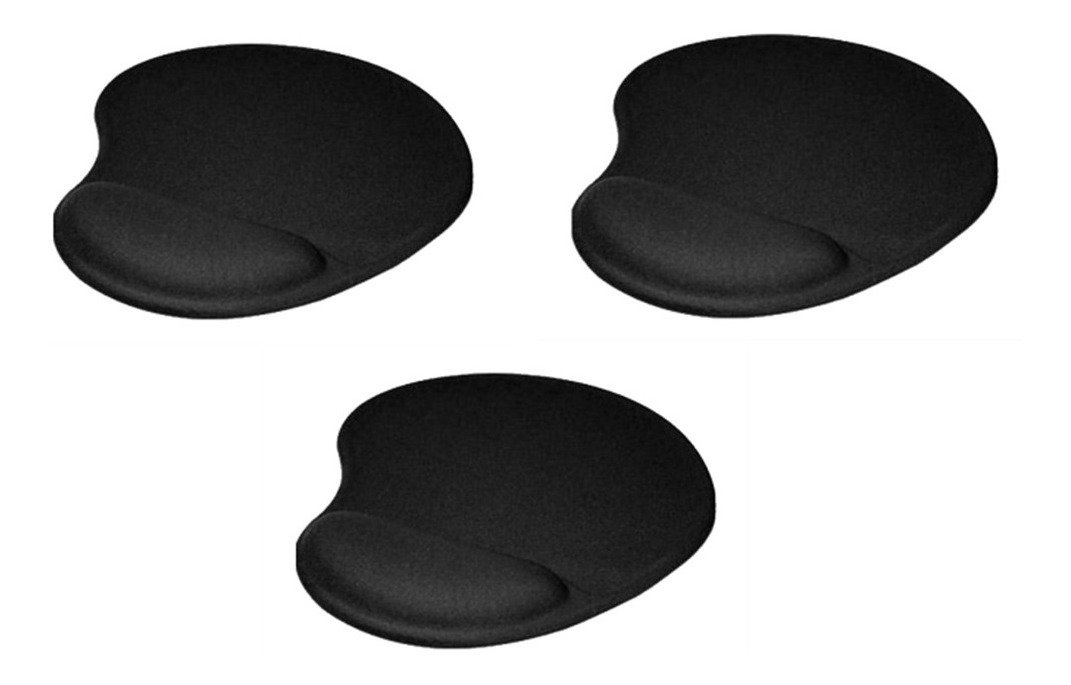 Kit X 3 Pad Mouse Ergonómico Apoya Muñeca Mo-303 Negro