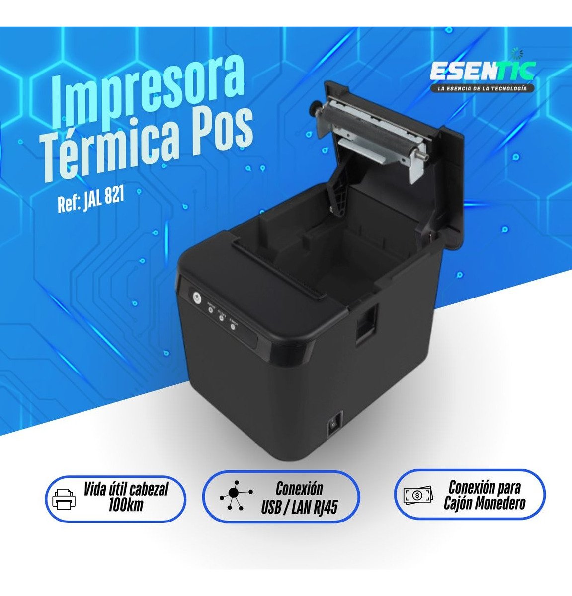 Impresora Térmica Pos 80mm Usb Lan Alta Velocidad Corte Aut - Imagen 5