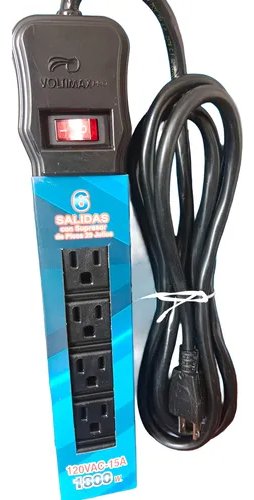 Multitoma Voltimax 15a 1800w 2 Metros 6 Salidas - Imagen 4