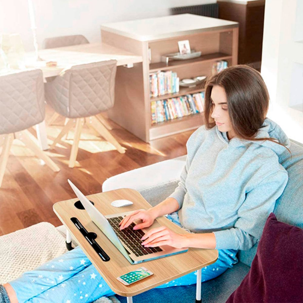 B615 Mesa Plegable 60 × 40 Cm + Holder Tablet Y Vaso - Imagen 3