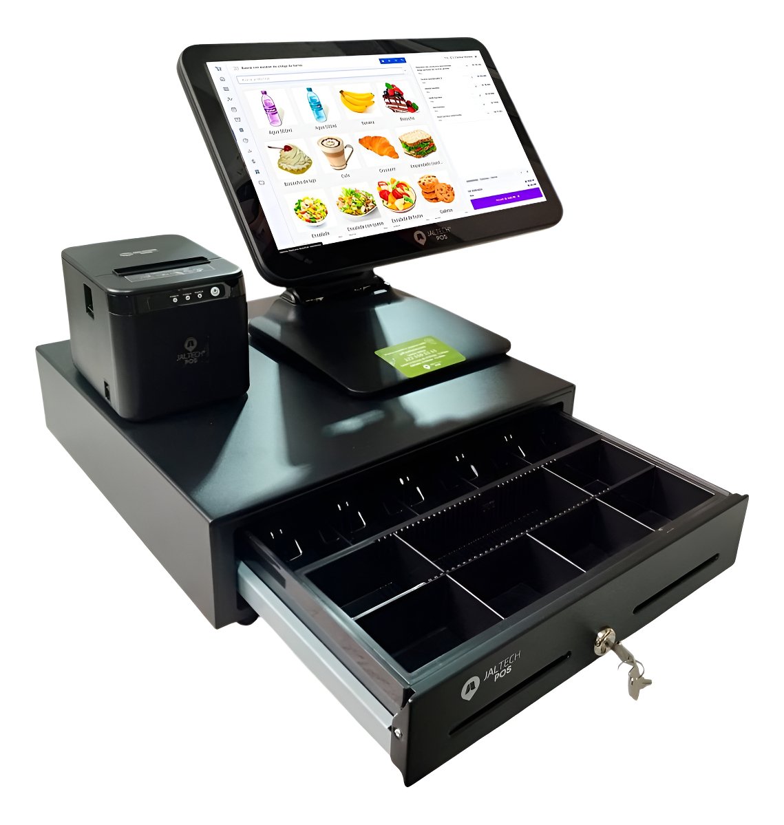 Kit Jaltech Pos 15.6 Táctil Core I3 4gb 128gb Aluminio Kp09