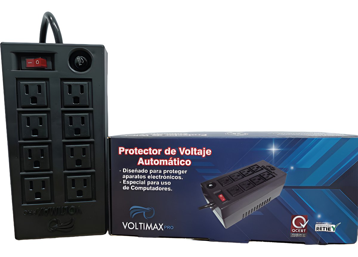 Regulador De Voltaje 1800va Voltimax Pro 8 Tomas Certificado - Imagen 3