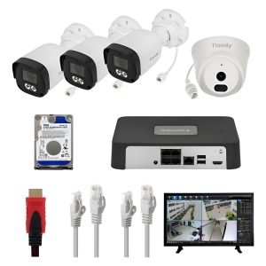 Kit De Seguridad Tiandy Ak 4 Cámaras Ip 2mp Poe + Nvr+ 1tb