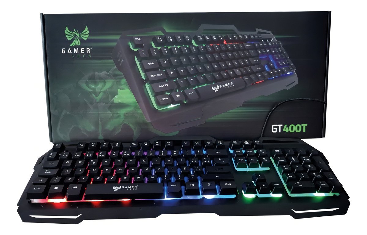 Teclado Gamer Gt400t Resistente Al Agua. Color Del Teclado Negro Idioma Español Latinoamérica - Imagen 8