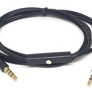 Cable Auxiliar 3,5mm Con Microfono 1mtr - Negro