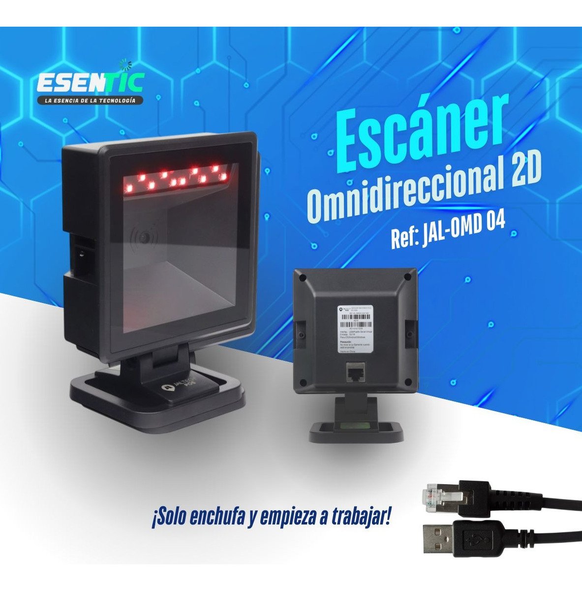 Escáner Omnidireccional Jaltech Códigos 1d-2d Usb - Imagen 7