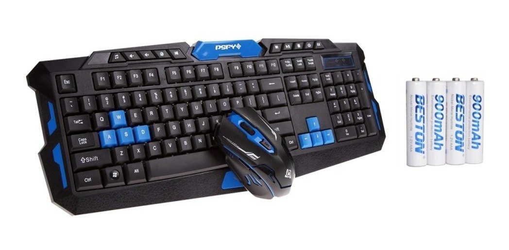 Teclado Mouse Gamer Inalámbrico Hk8100 + Pilas Aaa