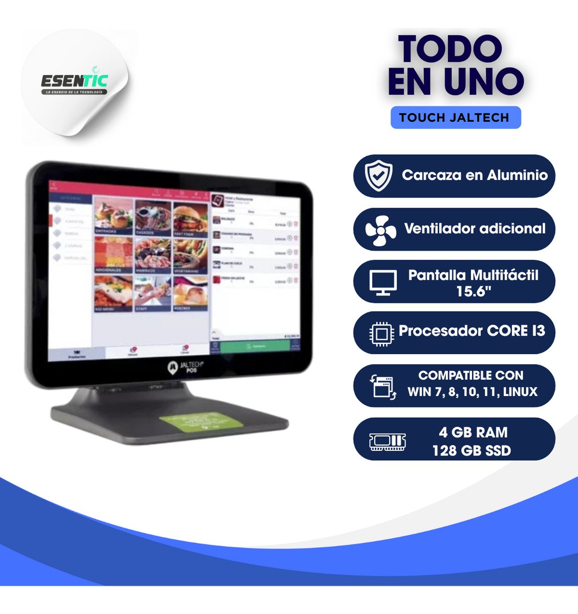 Todo En Uno Touch Jaltech Pos 15 Core I3 Ddriii 4gb Win 10 - Imagen 2