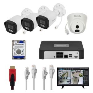Cámaras Tiandy Metálica Ir 30m Mic Kit 2mp Nvr 500gb