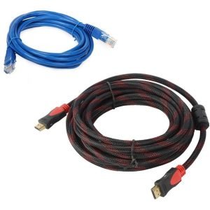 Combo Cable Utp Rj45 De 3m + Cable Hdmi Enmallado De 3m