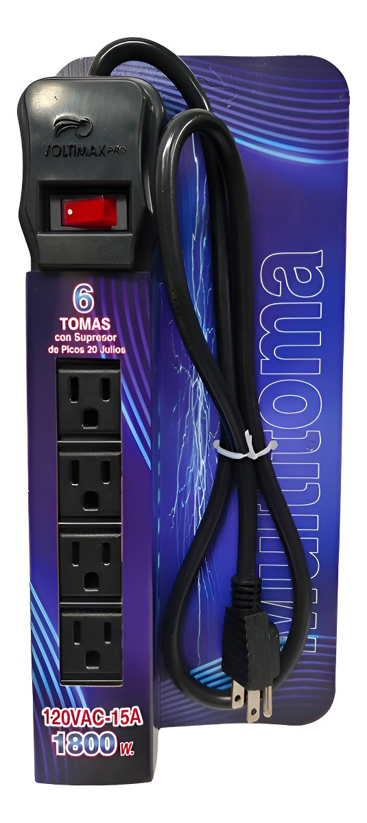 Multitoma Voltimax 15a 1800w 2 Metros 6 Salidas